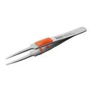 211 [ラバーグリップ付 ステンレスピンセット 先丸型 120mm]