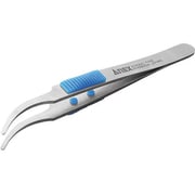 217 [ラバーグリップ付 ステンレスピンセット 先丸鷲型 120mm]