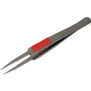 224 [ラバーグリップ付 ステンレスピンセット 極細鋭型115mm フッソ加工]