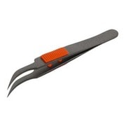225 [ラバーグリップ付 ステンレスピンセット 先細鷲型115mm フッソ加工]