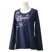 S05842 [SC スノーグラフィック ロングスリーブ T シャツ JAZ1 レディース Lサイズ カレッジネイビー]