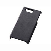 RT-SO02GLC10/B [Xperia Z3 Compact SO-02G専用 レザージャケット オープンタイプ テクスチャー 合皮タイプ ヘアラインブラック]