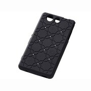RT-SO02GC14/B [Xperia Z3 Compact SO-02G専用 シリコンジャケット フラワー ジュエリー ブラック]