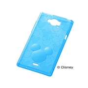 AQUOS ZETA SH-01G SH-02G専用 ソフトジャケット ディズニー キラキラ ミッキーヘッド・ブルー RT-DSH01GA/IA