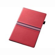ARROWS Tab F-03G専用 レザージャケット フラップタイプ トリコロール 合皮タイプ レッド/レッド・ネイビーライン RT-F03GLC4/R