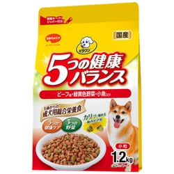 ビタワン 5つの健康バランス ビーフ味・野菜入り 小粒 [犬用 ドライフード 1.2kg 1歳からの成犬用総合栄養食]
