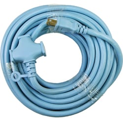 カラー延長コード 3ツ口 10m 15A T-1 ブルー