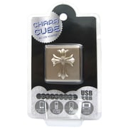 キャラキューブ USBポート AC充電器 クロス・シルバー CU-SK-04