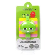 ダイカット microUSB 巻き取り式USB充電ケーブル ガチャピン MK-GM-01