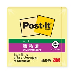 ポスト・イット 強粘着ノート 75mm×75mm イエロー 654SS-RPY
