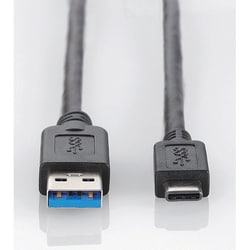 まとめ) エレコムUSB3.1ケーブル(A-TypeC) ブラック 1.0m USB3-AC10BK