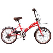 折りたたみ自転車 コールマン 20型 外装6段変速 STD 保険付 レッド 15COL/FD206STD 3271