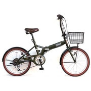 折りたたみ自転車 コールマン 20型 外装6段変速 DX 保険付 カーキ 15COL/FD206Y-DX 3265
