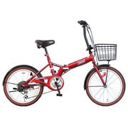 折りたたみ自転車 コールマン 20型 外装6段変速 DX 保険付 レッド 15COL/FD206Y-DX 3266