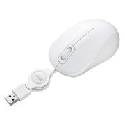 ブルーLEDマウス 静音 ケーブル巻取り ホワイト MA-BLMA8W