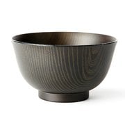 洗浄多用椀 羽反全木目こげ茶