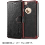 iPhone 6 Plus 5.5インチ対応 Dandy Layered Leather ブックタイプ 手帳型 PU レザーケース ブラック+ディープレッド