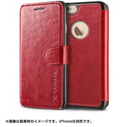iPhone 6 Plus 5.5インチ対応 Dandy Layered Leather ブックタイプ 手帳型 PU レザーケース ディープレッド+ブラック