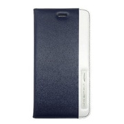 AMR54925 [iPhone 6/6s専用 本革手帳型ケース Aston Martin Racing Genuine Leather Folio Case with Metal Logo TD Stripes ブルー]