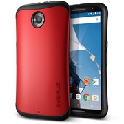 Nexus 6用 HARD DROP 衝撃吸収 PC×TPU 2層構造 ハイブリッド アーマー ケース レッド