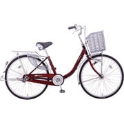 シティサイクル Alumi Star U(アルミスター U) オートライトタイプ 26型 変速なし フラッシュボルドーレッド DAU60L5 OR1