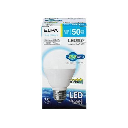 LDA7D-H-G550WPD [LED電球 E26口金 昼光色 680lm 屋内、屋外兼用 調光器具対応 防水 LED elpaball（エルパボール）]