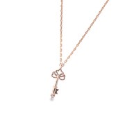 K10PG ダイヤモンド 0.01ct ペンダントネックレス（鍵）