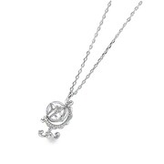K10WG ダイヤモンド 0.005ct ネックレス（地球儀）