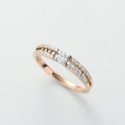 婚約指輪 K18PG Pt900 ダイヤモンド 0.117ct リング（E-SI2-EX）＃12