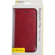 マグネティッククリップダイアリーケース RD [iPhone 6/6s専用手帳型ケース カードホルダー付 レッド]