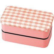 布貼 2段 弁当箱 M Hoccori ほっこり ピンク 52361