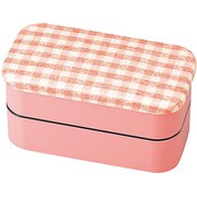 布貼 2段 弁当箱 L Hoccori ほっこり ピンク 52365