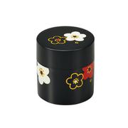 茶筒 小 黒華 文様 梅 56490