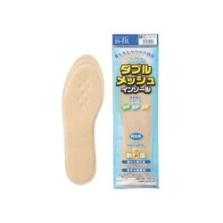 M060-4253 [is-fit ダブルメッシュインソール 男性用 フリー 24.0～27.0cm]