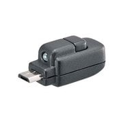 LEDライト付き microUSB 中継コネクタ ブラック/ホワイト ME162