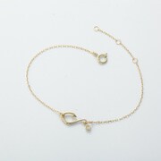 K10YG フィッシュフックダイヤブレスレット