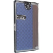 UUOOIPAWC005 [iPhone 6 Plus 5.5インチケース Wooden Case with Checker Emboss Blue]