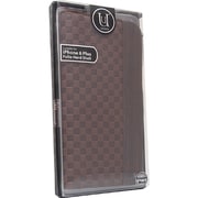 UUOOIPAWC006 [iPhone 6 Plus 5.5インチケース Wooden Case with Checker Emboss Brown]