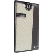 UUOOIPAWC007 [iPhone 6 Plus 5.5インチケース Wooden Case with Checker Emboss Creme]