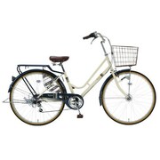 シティサイクル Soleil(ソレイユ266S) 26型 外装6段変速 アイボリー/メタリックブルー FDL66S 568