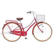 シティサイクル cache-coeur(カシュクール26S) LEDオートライト 26型 内装3段変速 レッド TLDD6Q 401