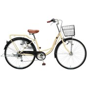 シティサイクル パンクに強い自転車 PROTECTIA(プロテクティアジャンヌ266ST) 26型 外装6段変速 アイボリー KTL66S 26 553