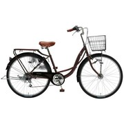 シティサイクル パンクに強い自転車 PROTECTIA(プロテクティアジャンヌ266ST) 26型 外装6段変速 メタリックダークブラウン KTL66S 26 773