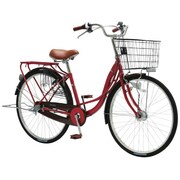 シティサイクル パンクに強い自転車 PROTECTIA(プロテクティアジャンヌ263ST) 26型 内装3段変速 レッド KTL6Q 26 464
