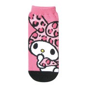 キャラックス マイメロディ アップ ヒョウガラ PK*BK [キャラクター靴下 レディス]