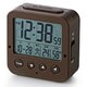 電波デジタル目覚し時計 照度センサー 温湿度計 ブラウン CLK-DD001BR