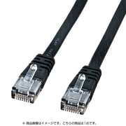 LANケーブル 0.5m CAT6 スーパーフラットタイプ ブラック 爪折れ防止 ケーブル厚1.4mm 薄型 より線 UTP ストレート結線 RJ45 KB-FL6-005BKN