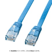 LANケーブル 0.5m CAT6 スーパーフラットタイプ ライトブルー 爪折れ防止 ケーブル厚1.4mm 薄型 より線 UTP ストレート結線 RJ45 KB-FL6-005LBN
