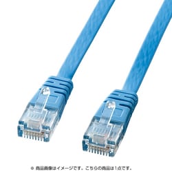 LANケーブル 2m CAT6 スーパーフラットタイプ ライトブルー 爪折れ防止 ケーブル厚1.4mm 薄型 より線 UTP ストレート結線 RJ45 KB-FL6-02LBN