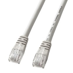 LANケーブル 1m CAT5e準拠 柔らかい ライトグレー PoE対応 より線 UTP クロス結線 RJ45 KB-T5Y-01CN